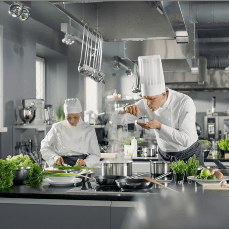 Chefs preparing food
